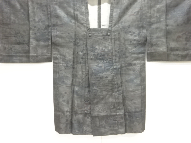 JAPANESE MICHIYUKI COAT FOR SUMMER / WOVEN FLORAL PLANTS